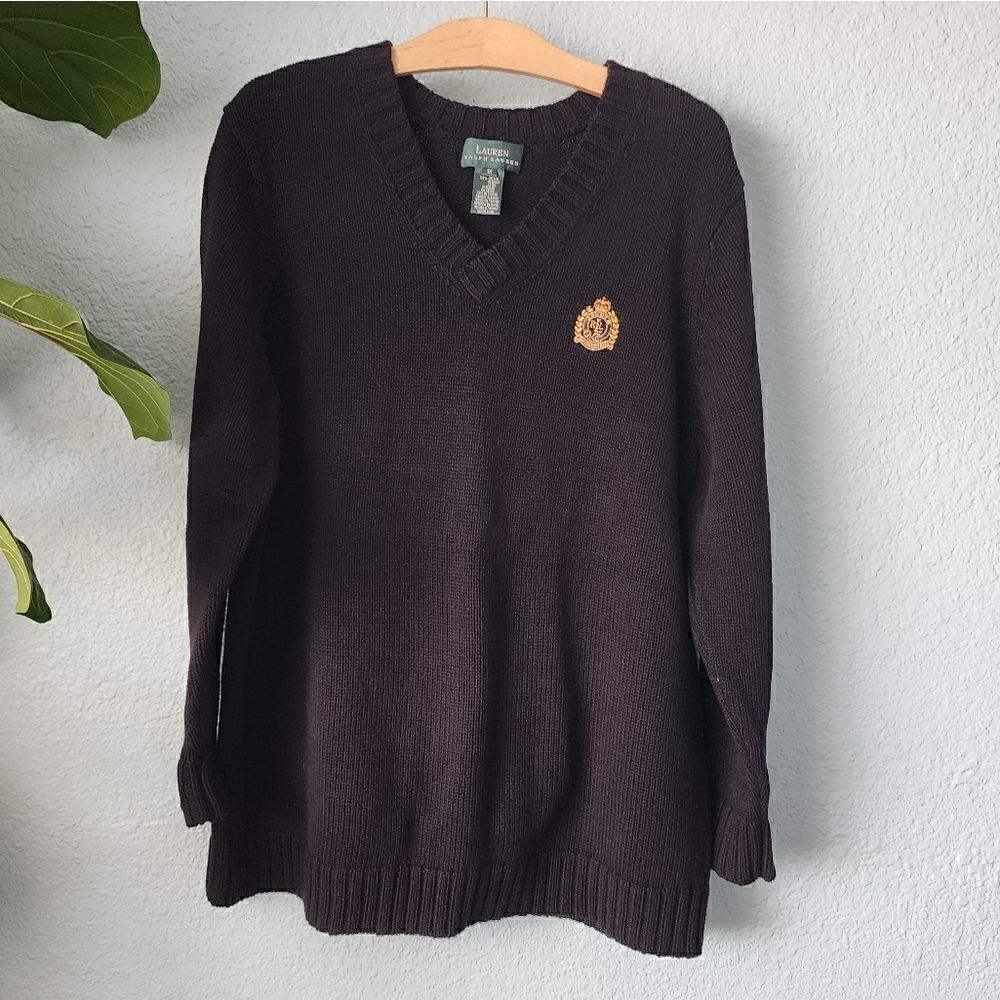Lauren by Ralph Lauren NWOT cotton front logo sweater